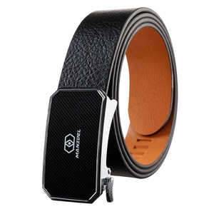 Cinto masculino de alta resistência, macio, preto, com fivela automática de 35mm, para venda por atacado. - Product Image 2