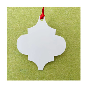 Dalijia-ornamentos de Metal de doble cara, ornamento de Navidad de aluminio blanco, personalizado por sublimación, con cinta roja - Product Image 6