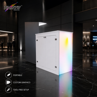 Comptoir de réception modulaire en aluminium pour salon professionnel, table d'exposition portable pliable, stand de réception pliable