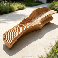 Banc à lattes contemporain Y492 pour mobilier commercial, résistant aux intempéries, assise découpée en couches pour centre commercial et espace public de loisirs