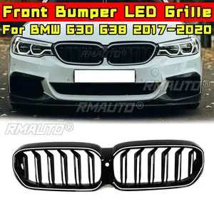 Calandre supérieure de radiateur LED de style racing pour BMW Série 5 G30 G38 2017-2020, kit carrosserie de calandre avant de voiture - Product Image 3