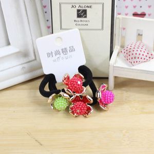 Coletero de Tela con Bola Yangmei, Alta Elasticidad, Flores, Adorno para el Cabello, Regalo - Product Image 2