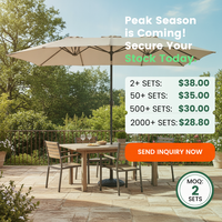 Parasol Cantilever Personnalisé à 12 Baleines pour Jardin, Double Face, Grande Taille, pour Terrasse, en Promotion