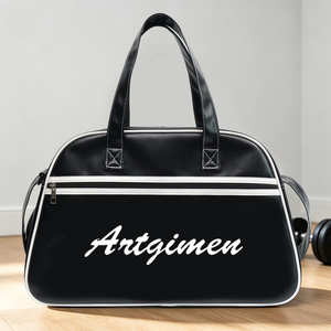 Bolsa <span class=keywords><strong>de</strong></span> Bolos Clásica Impermeable con Gran Capacidad para Deportes, Gimnasio, Bolsa <span class=keywords><strong>de</strong></span> Viaje Retro <span class=keywords><strong>de</strong></span> Cuero PU para <span class=keywords><strong>Viajes</strong></span> Cortos - Product Image 1