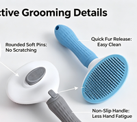 Brosse à poils pour chien, peigne pour chat, toilettage et soin, brosse pour chat en acier inoxydable pour chiens à poils longs, accessoires de nettoyage pour animaux de compagnie