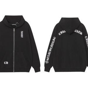 New cross-shaped hoodie with horseshoe print floral cardigan, zipper, CH fashion brand, Sanskrit <b>sweater</b>, unisex outerwear - Product Image 5