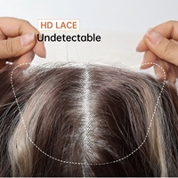 Perruque nouée à la main de style européen et américain, fil de soie, 13*6 pouces, naturelle, réaliste, respirante, facile à porter, dégradé doré pour femme