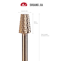 SHUANGJIA outil rotatif Durable professionnel universel deux voies coupe croisée flûte or carbure rotatif fraisage foret à ongles
