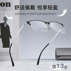 Monturas de Gafas de Titanio 2446 Rectangulares Semi-Sin Montura Antideslizantes Unisex con Lentes Acrílicas Origen Danyang - Product Image 2
