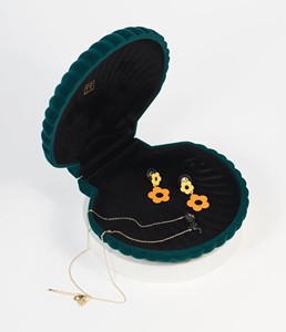 Nam châm đóng cửa du lịch hộp đồ trang sức ngọc Lilac màu xanh lá cây nhung hộp đáng yêu Knick knacks tổ chức trường hợp - Product Image 6