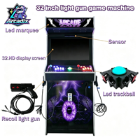 Machine de jeu d'arcade de tir à pistolets lumineux pour 4 joueurs, borne d'arcade verticale à monnayeur, 10000 jeux en 1, pour centre de jeux et parc d'attractions