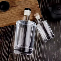 Échantillon gratuit bouteille de vin en verre 100ml 375ml 500ml 750ml bouteille d'alcool vide bouteille de vodka ronde transparente