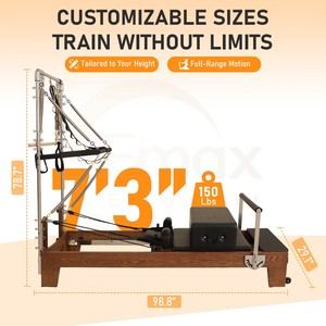 Machine <span class=keywords><strong>de</strong></span> Pilates Reformer Cadillac professionnelle en bois d'érable, réglable et durable, pour studio <span class=keywords><strong>de</strong></span> <span class=keywords><strong>yoga</strong></span>, garantie 5 ans - Product Image 4