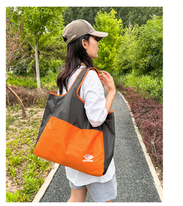 New Style Fashion <strong>Nylon</strong> Hiking Travel <strong>Tote</strong> <strong>Bags</strong> Custom Printed Logo Foldable Lightweight Luxury Outdoor Handbag Open Closure - Product Image 5