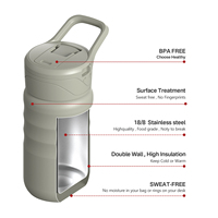 Thermos unique de 12 oz à isolation sous vide, anti-fuite, en acier inoxydable, bouteille d'eau pour enfants avec paille et couvercle pour l'école