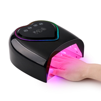Lampe à ongles UV-LED hybride Pro Cure 98W en forme de cœur blanc avec double lumière rouge, machine à vernis gel, utilisation domestique, rechargeable, logo personnalisé