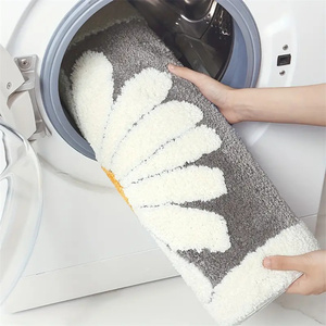 Alfombras de Baño Afelpadas de Poliéster, Lavables, Suaves y <span class=keywords><strong>Cómodas</strong></span>, con Diseño Floral, Absorbentes, Antideslizantes, Aptas para Mascotas, para Hogar y Hotel - Product Image 6
