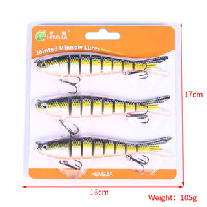 Lot <span class=keywords><strong>de</strong></span> 3 leurres <span class=keywords><strong>de</strong></span> <span class=keywords><strong>pêche</strong></span> multi-articulés <span class=keywords><strong>de</strong></span> 13,7 cm, 27 g, 8 segments, leurres durs artificiels avec hameçons pour la <span class=keywords><strong>pêche</strong></span> au bar et au brochet - Product Image 6