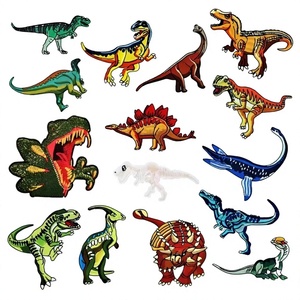 Offre Spéciale : Écussons 3D thermocollants en polyester brodé motif dinosaure pour manteaux, chapeaux et sacs - Tissu non-tissé - Product Image 4