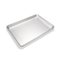 Panci pemanggang aluminium 32.5X24.5 cm, nampan datar memanggang piring Oven