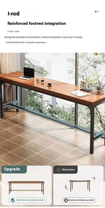 Conjunto de Mesa y Sillas de Bar para Balcón, Estilo Moderno e Informal, Banco de Madera Estrecho para Pared, Ideal para Cafeterías y Tiendas de Té con Leche, Combinación de Mesa Alta - Product Image 6