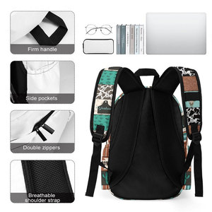 Vintage Western Print <b>Backpack</b> Custom Laptop <b>Backpack</b> <b>Kids</b> Student School Bag Custom Logo Pattern Outdoor Travel <b>Backpack</b> - Product Image 4