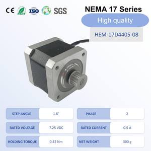Motor paso a paso híbrido de CC cuadrado de alta calidad <span class=keywords><strong>Nema</strong></span> <span class=keywords><strong>17</strong></span> de 42 mm, 2 fases, 1.8 grados, certificado RoHS, para impresora 3D y brazo robótico - Product Image 1