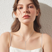 Collar con Colgante de Diamante Cultivado en Laboratorio, Cadena de Plata de Ley, Joyería para Cumpleaños, Aniversario, Navidad