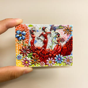 Imán redondo de acero inoxidable magnético pintado de <span class=keywords><strong>Barcelona</strong></span> transfronterizo, artesanía, turismo, Colección conmemorativa para el hogar - Product Image 3