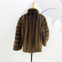 Veste courte en fourrure de renard véritable marron foncé de luxe - Vêtement d'extérieur minimaliste en fourrure véritable pour femmes en hiver