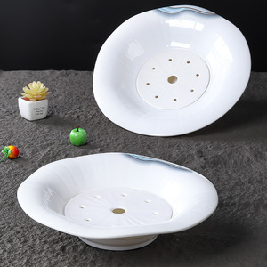 Sashimi Seafood Dry Ice Plate Melamine Creative Restaurant Tableware Hotel Food <b>Serving</b> <b>Tray</b> Unbreakable High-end Plating - Product Image 3