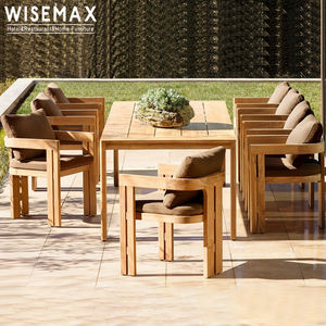 WISEMAX FURNITURE Mobili <span class=keywords><strong>da</strong></span> Esterno di Alta Qualità, Tavolo <span class=keywords><strong>e</strong></span> Sedie <span class=keywords><strong>da</strong></span> Pranzo in Legno di Teak, Poltrona Impermeabile per Ristoranti - Product Image 2