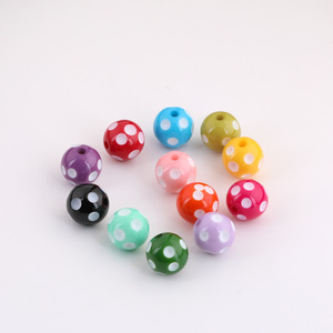 Cuentas acrílicas con puntos redondos de 16 mm para hacer joyas, accesorios para manualidades, color aleatorio - Product Image 5