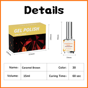Hot bán 30 màu sắc khác nhau Màu rắn UV Nail Gel Polish Nâu Nail Polish kit 15ml Gel sơn móng tay biểu tượng tùy chỉnh CE chứng nhận - Product Image 2