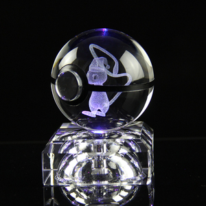 Nouvelles figurines Pokémon 3D en cristal au design le plus récent, gravées, avec chapeau de Noël, boule, lumière de nuit LED pour chambre d'enfant - Product Image 5