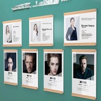 Cadre photo pour profil d'enseignant, format A4, bord en bois, magnétique, sans perçage, fixation murale, pour écoles, coach, affichage d'image