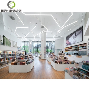 Bookstore Display Showcase Design <b>Wooden</b> Display Stand Library Furniture Bookshelves Wall Display Cabinet Customization - Product Image 5