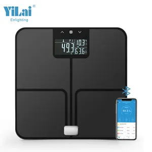 Balanças de pesagem pessoal bmi oem/mm, balança eletrônica inteligente de máquina de peso, 180kg, balança de analisador de corpo de lcd com aplicativo