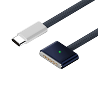 Câble USB-C vers magnétique 3-en-1 compatible avec le câble de charge Mag3 140W pour MacBook 14 et 16 pouces - 2 mètres