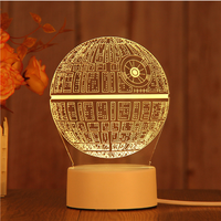 2023 Illusion Anime personnalisé créatif lampara décor veilleuse chambre d'enfant 3D bois lampe LED décor veilleuse