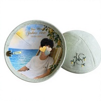 Kippa personnalisée brodée avec monogramme et impression photo intérieure, Yarmulke juive avec clips, chapeau Judaica personnalisé pour Bar Mitzvah