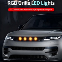 6 Stück Universelle Auto-Kühlergrill-Leuchten LED-Tagfahrlichter RGB APP-gesteuert 12V Nebelscheinwerfer Warnleuchte