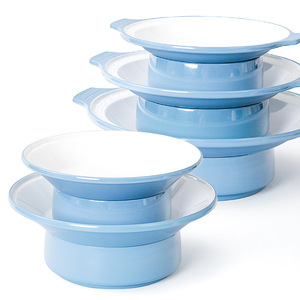 Blue Melamine Dinner Plates Round Solid Color Dishwasher Safe <b>Microwave</b> Safe Hotel Party Use - Product Image 1