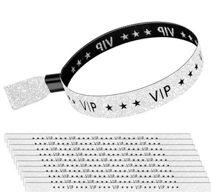 Yüksek polyester kalite özel olay festivali parti şerit kumaş bir kez kullanım markalar <span class=keywords><strong>logo</strong></span> metin baskı bilekliği bilezikler - Product Image 2