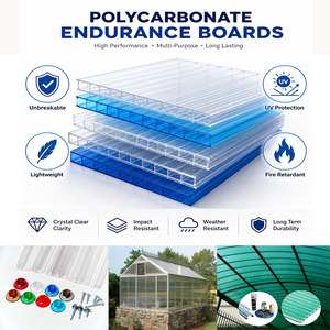 Panneau de toiture de serre en plastique à double paroi transparent, léger, durable, anti-UV, plaque en <span class=keywords><strong>polycarbonate</strong></span> creuse - Product Image 2