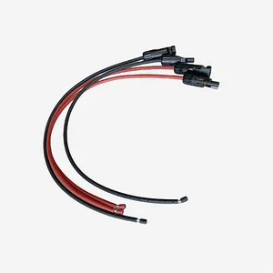 Conector de CC, cable de alimentación de panel solar TUV CE UL, certificado, conductor de cobre, 6mm2, color negro y rojo, cable fotovoltaico de aluminio de