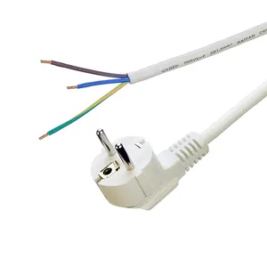 Euro-Standard-VDE-Stromkabel 16A/250V H05VV-F flexibler CEE7/7-Stecker aus PVC mit abgezogenem Anschluss für Energie anwendungen