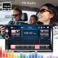 Pemutar MP5 Double DIN 7 Inci USB/AUX/TF HD Teleskopik Retractable Kapasitif Bluetooth Stereo Radio Kamera Mundur