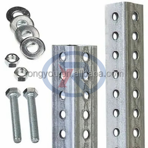 Poteau carré perforé en acier galvanisé, base de poteau de clôture réglable avec matériel de fixation, ancre robuste pour clôture, panneau - Product Image 5