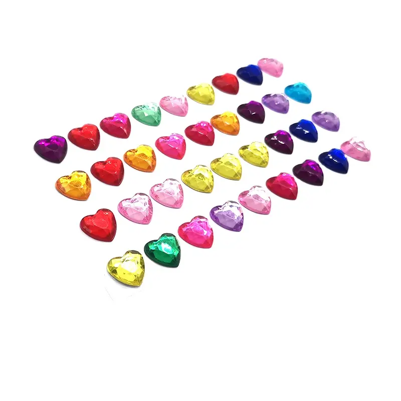Стикеры в форме сердца разных цветов, 10 мм